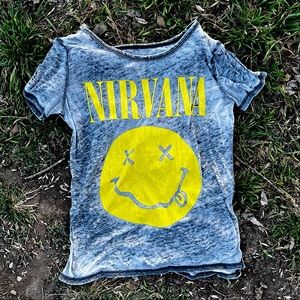 nirvana t shirt yellow logo